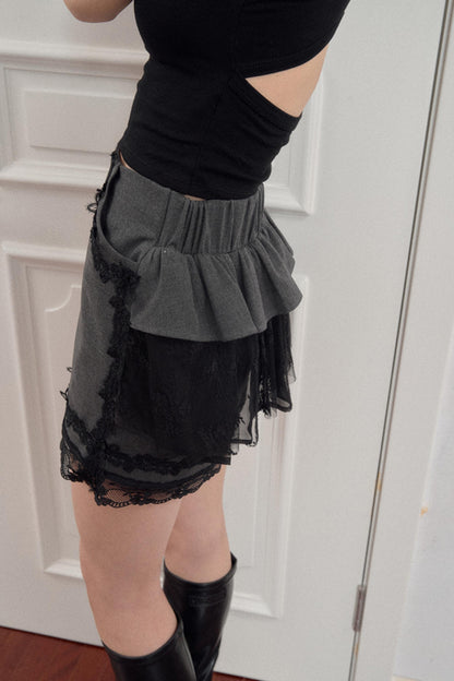 Dark Lace Midi Skirt