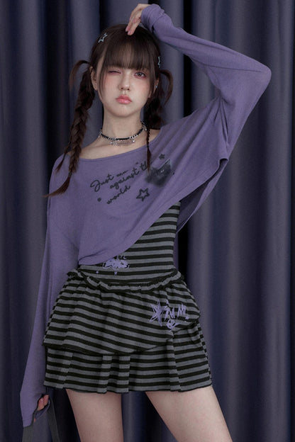 Summer Striped Dress & Shorts Set