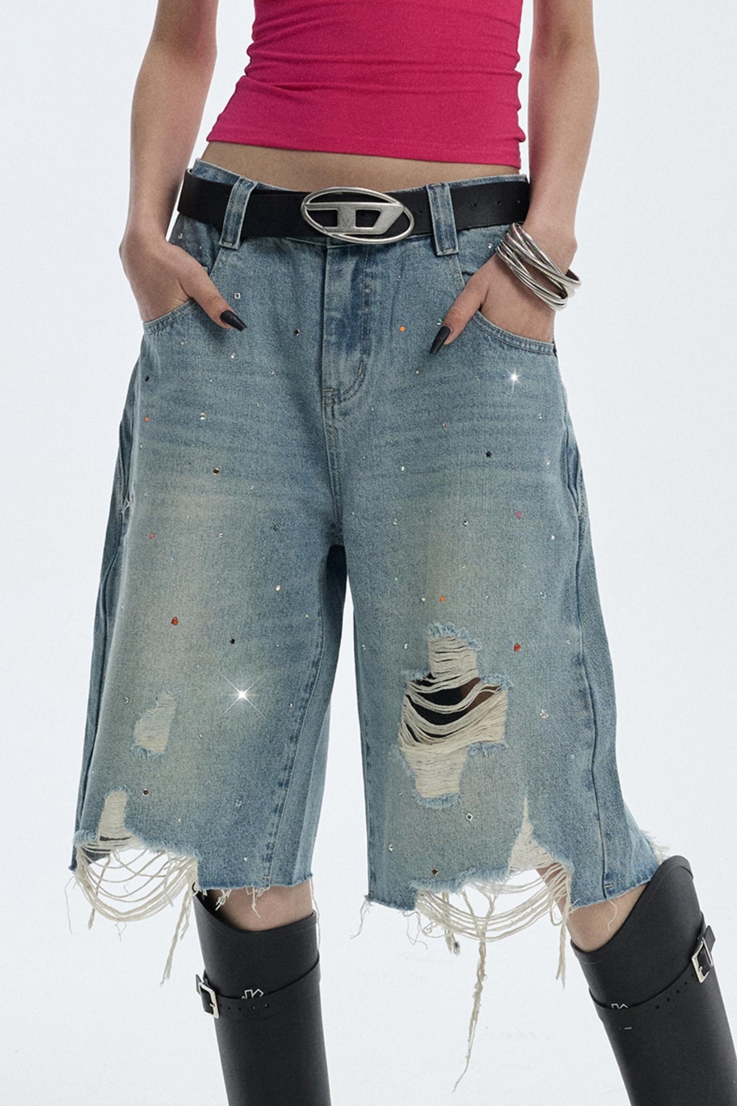 Starry Diamond Denim Pants