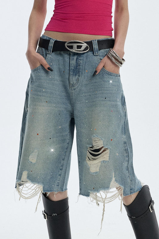 Starry Diamond Denim Pants