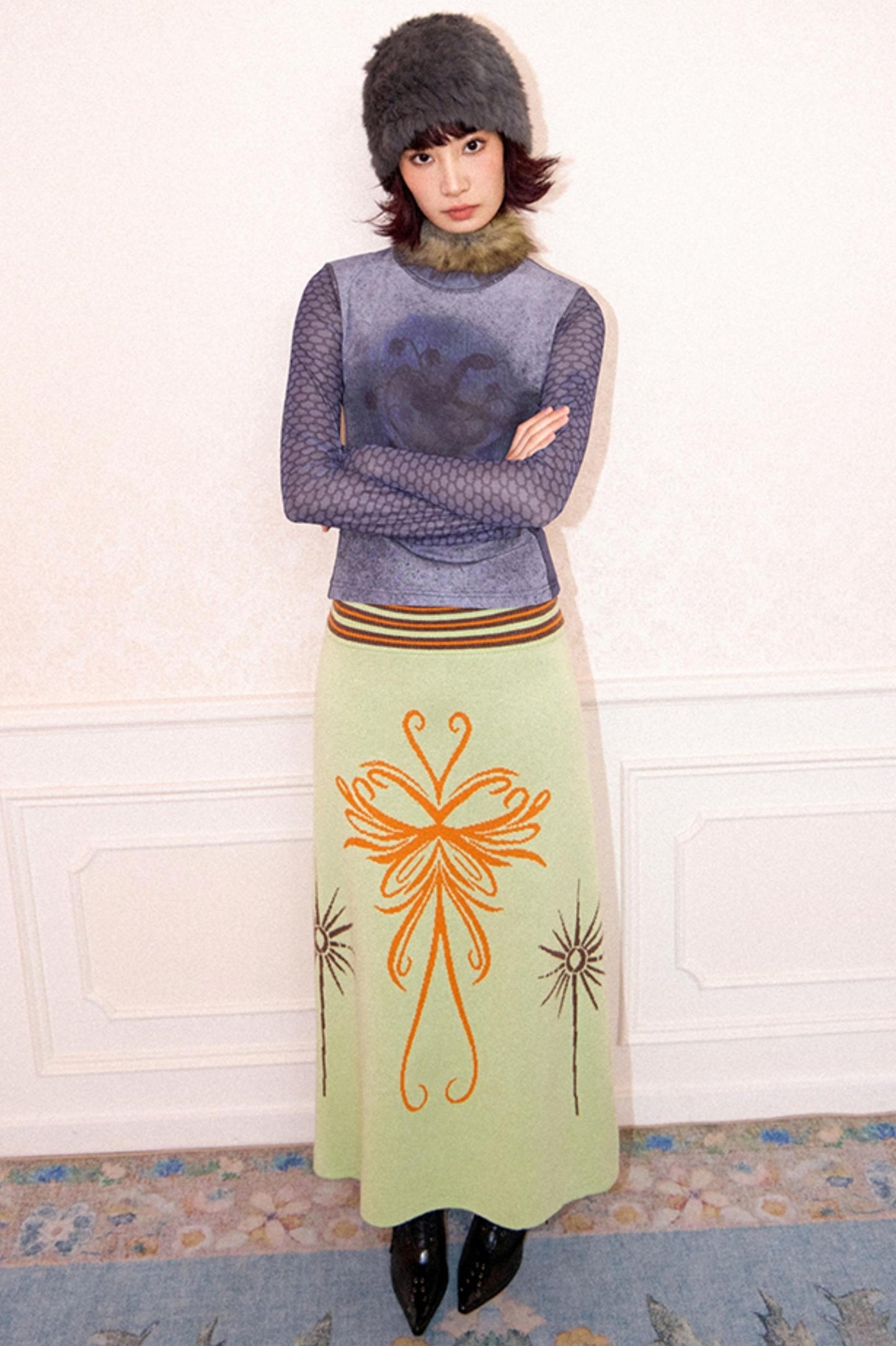 Blissful Butterfly Knit Skirt