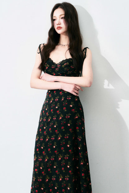Vintage Floral Tie Dress
