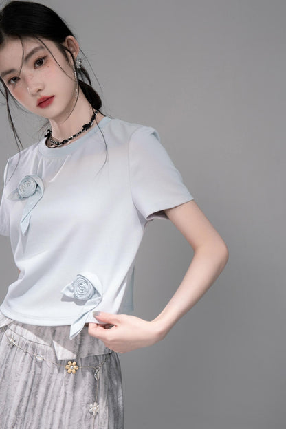 Smudge Art Sheer Print Skirt