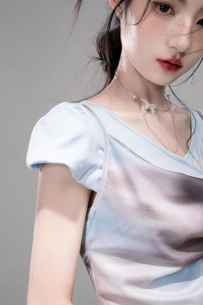 Twilight Sky Blue Swing Dress