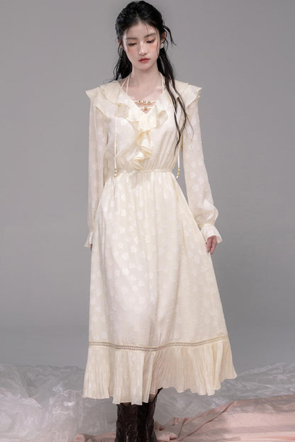 Warm Sun Jacquard Halterneck Dress