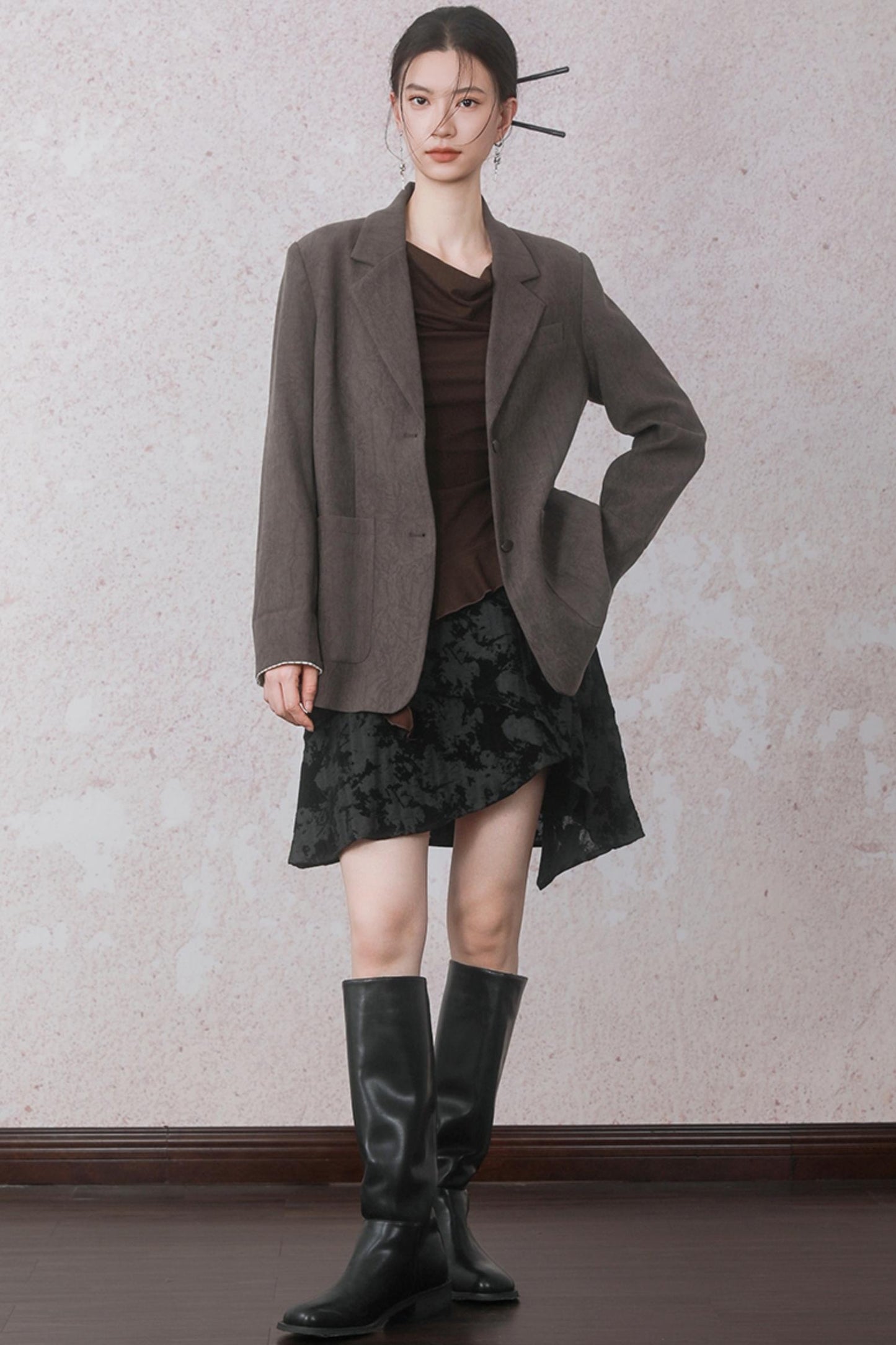 Autumn Staggered Asymmetrical Skirt