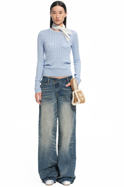 Blue Spring Straight Jeans