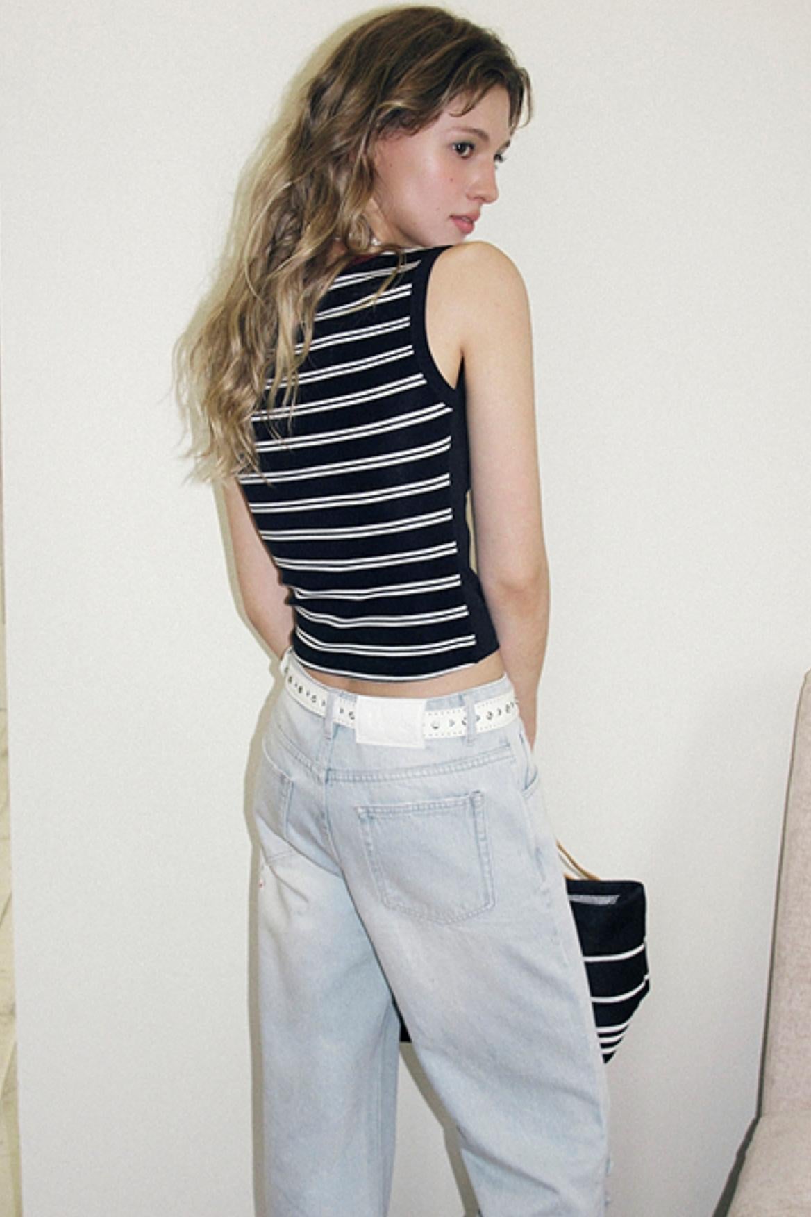 Navy Striped Tank