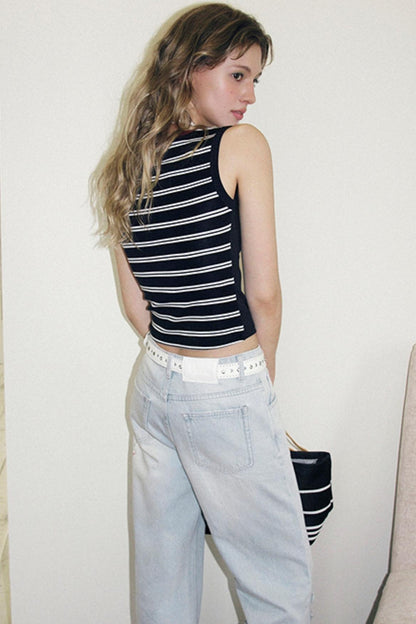 Navy Striped Tank