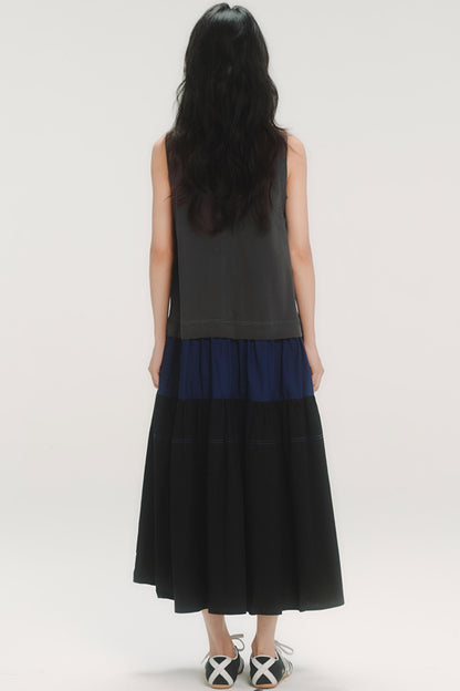 Cherry Applique Long Vest Dress