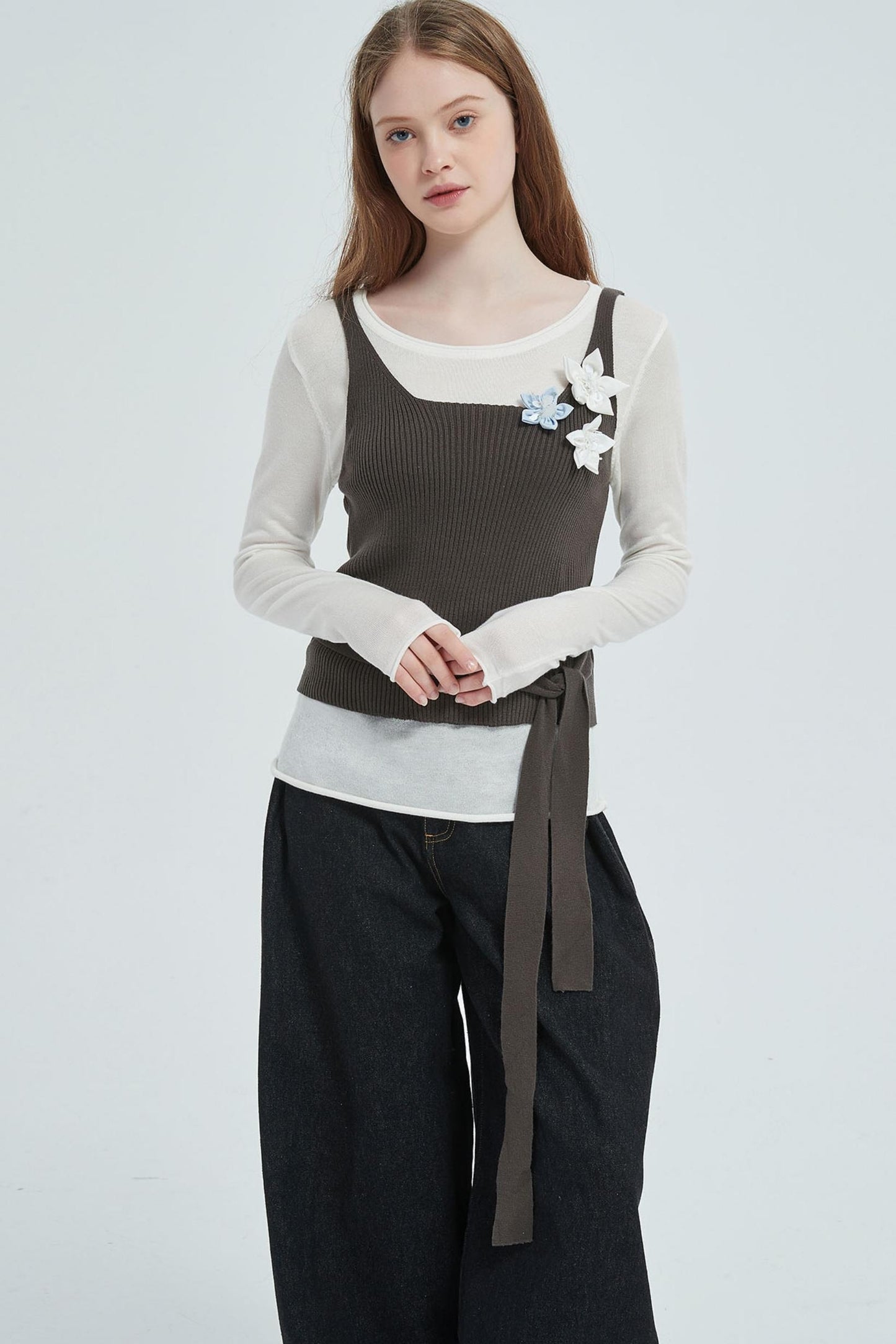 Autumn Floral Knitted Vest