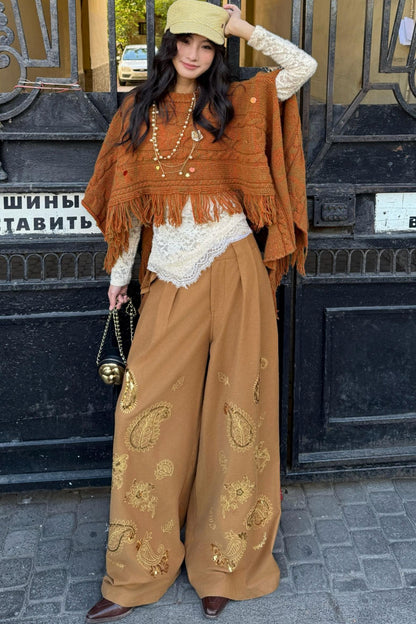 Retro Lace Long Sleeves Top