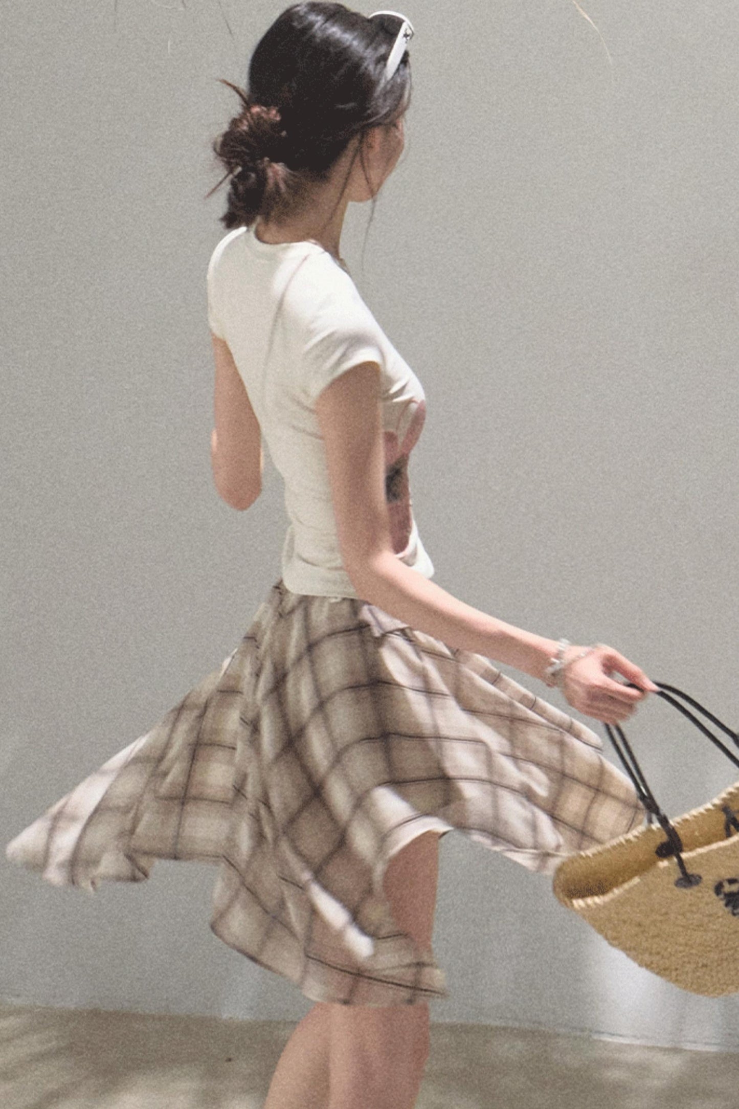 Love Ripple Plaid Skirt