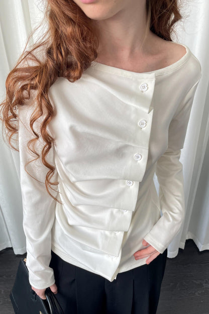 Pleated Long-Sleeved Shirt