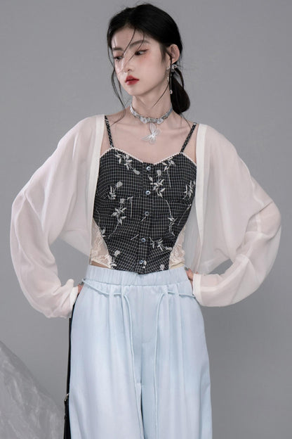 Cool Oxygen Bat-Sleeve Cardigan