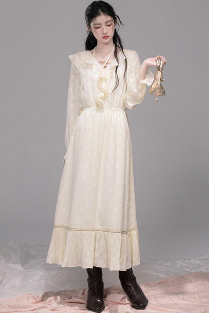 Warm Sun Jacquard Halterneck Dress