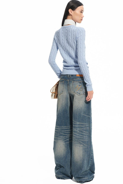 Blue Spring Straight Jeans