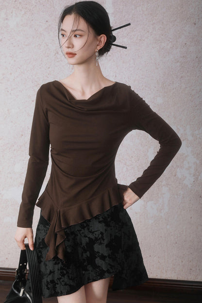 Autumn Staggered Asymmetrical Skirt