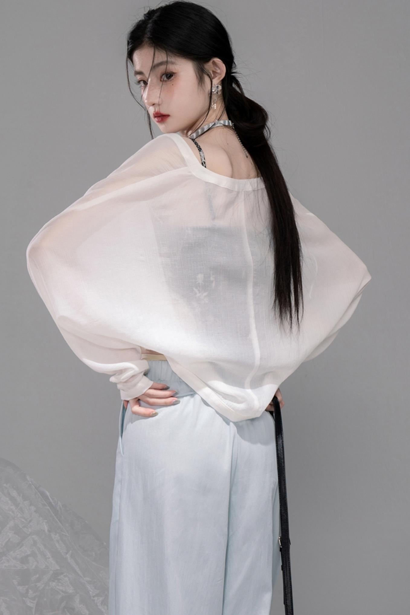 Cool Oxygen Bat-Sleeve Cardigan