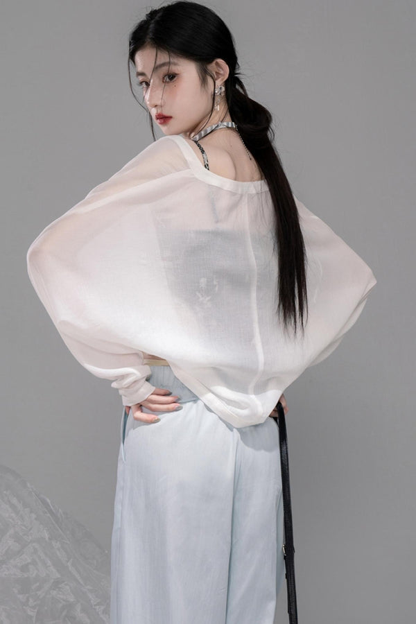 Cool Oxygen Bat-Sleeve Cardigan