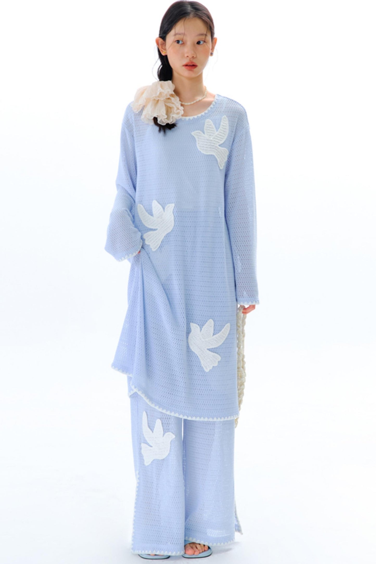 Sea Asuka Embroidered Knit Dress