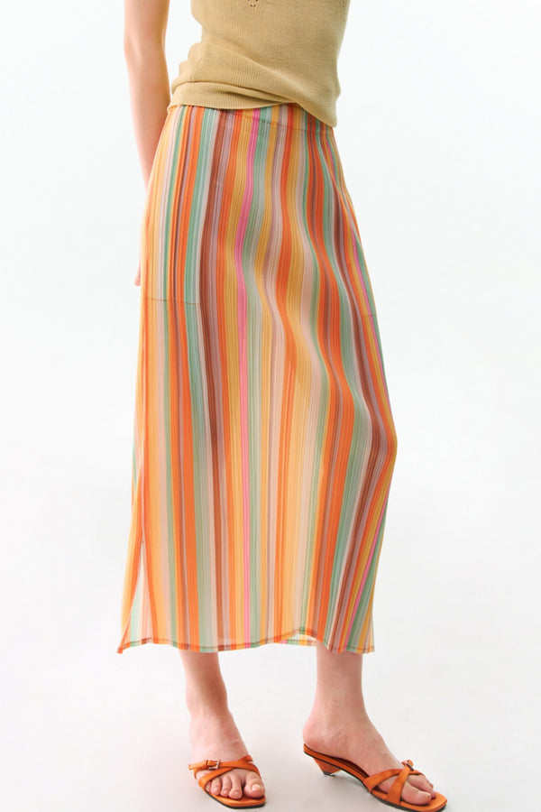 Orange Pleated Bustier Set-Up