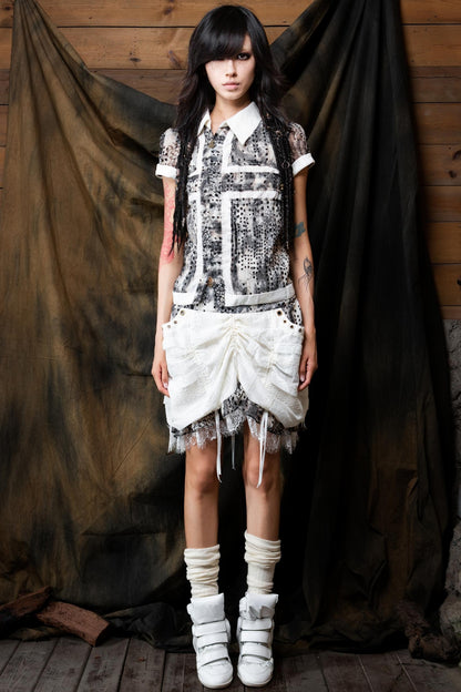 Millennium Chiffon Patch Cross Shirt