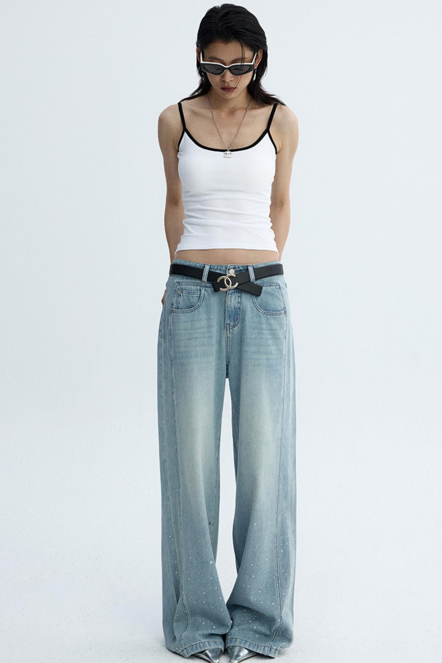 Solid Color U-Tie Slim Camisole