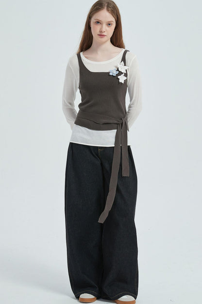 Autumn Floral Knitted Vest