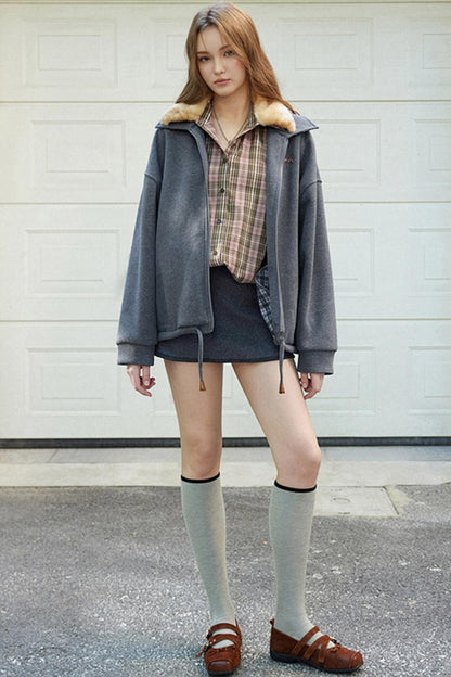 Patch Embroidered Baggy Coat