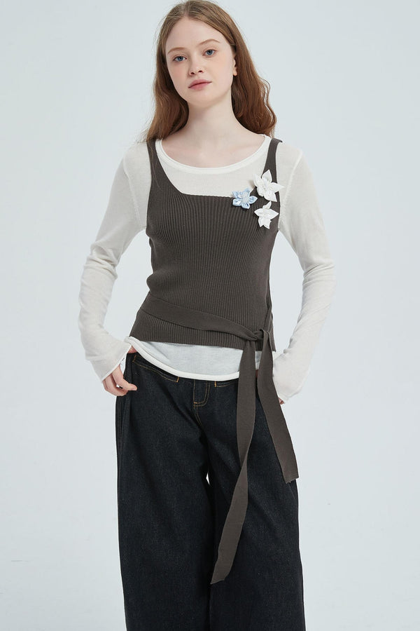 Autumn Floral Knitted Vest