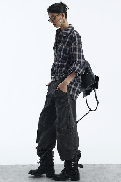 Vintage Black Lapel Shirt