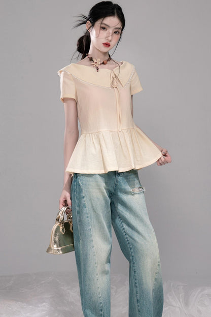 Soft Apricot Wave Skirt Set-Up