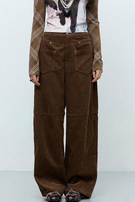 Vintage Corduroy Wide-Leg Pants