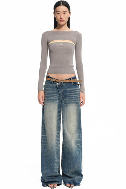 Blue Spring Straight Jeans