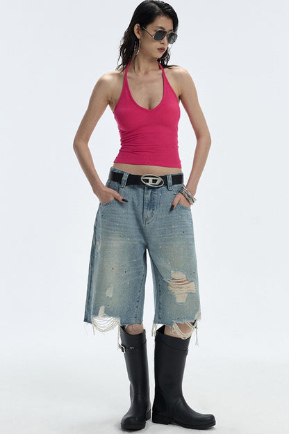 Starry Diamond Denim Pants