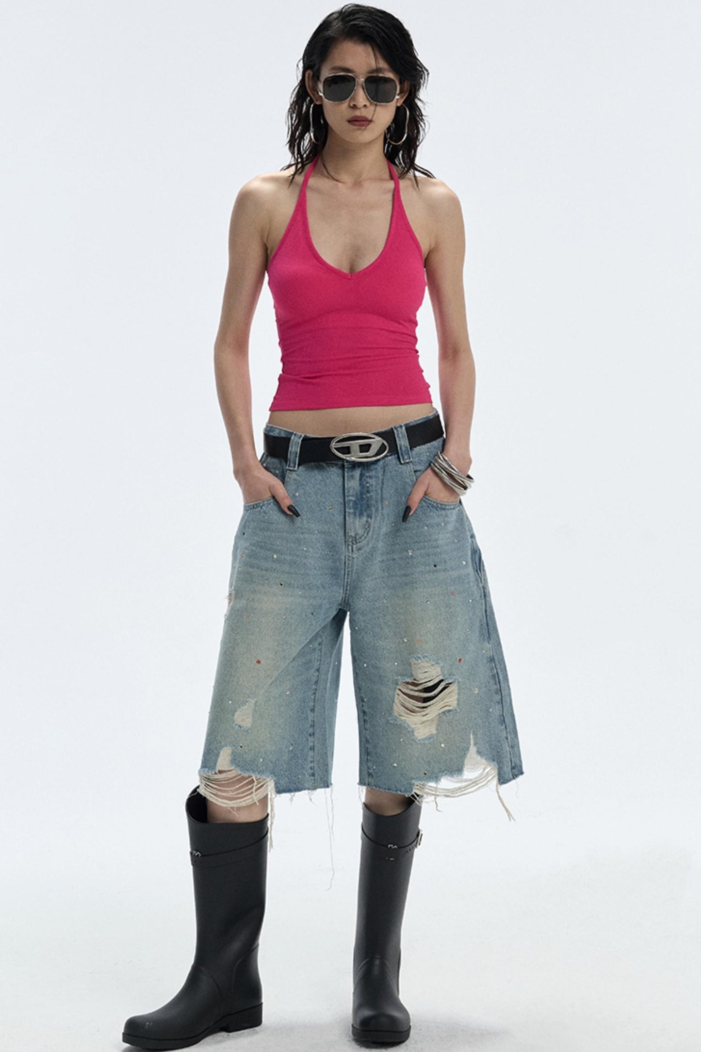 Starry Diamond Denim Pants