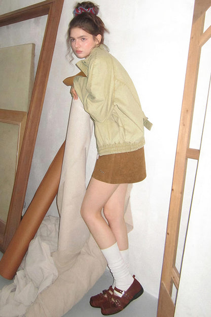 Split Leather Cargo Jacket