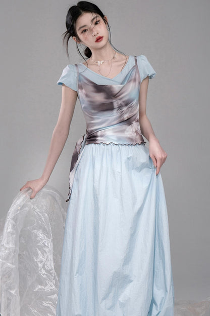 Twilight Sky Blue Swing Dress