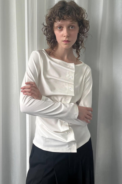 Pleated Long-Sleeved Shirt