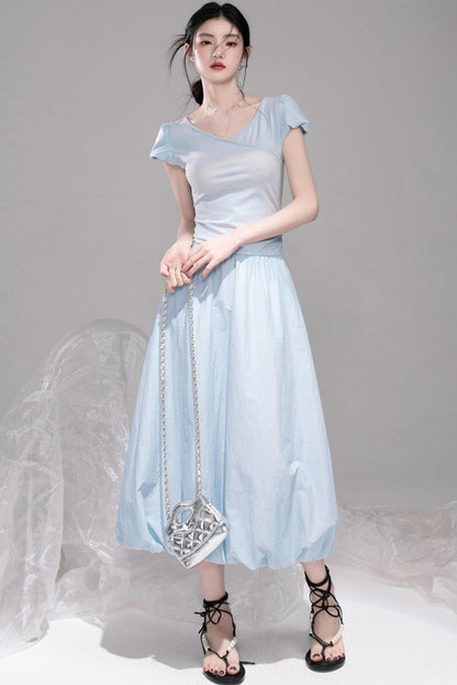 Twilight Sky Blue Swing Dress