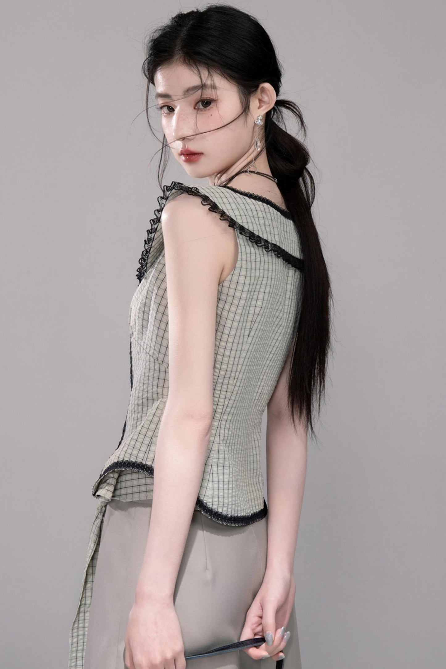 City Light Grey Slit Skirt