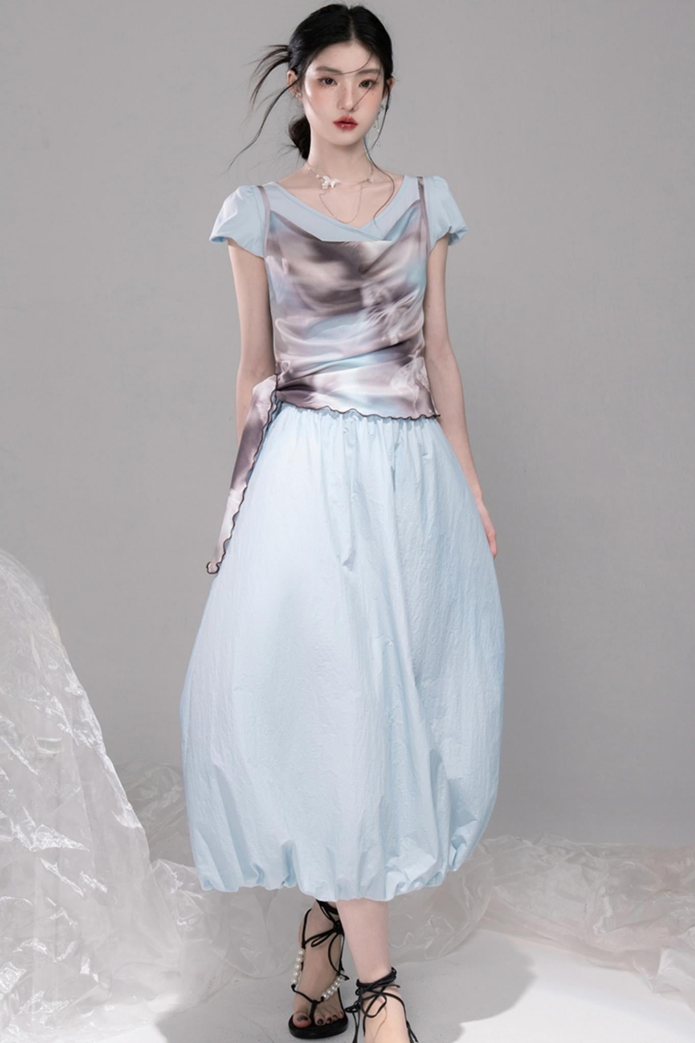 Twilight Sky Blue Swing Dress