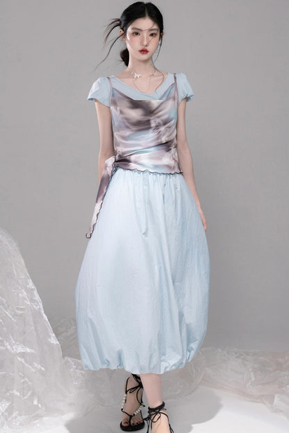 Twilight Sky Blue Swing Dress