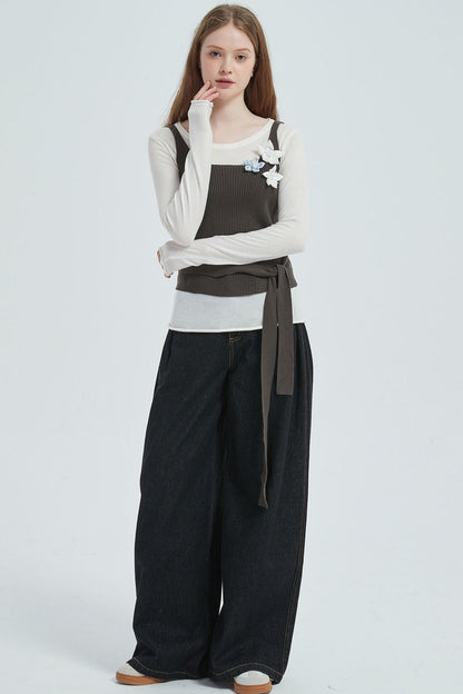 Autumn Floral Knitted Vest