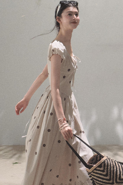 Luminous Cotton Tea Dress