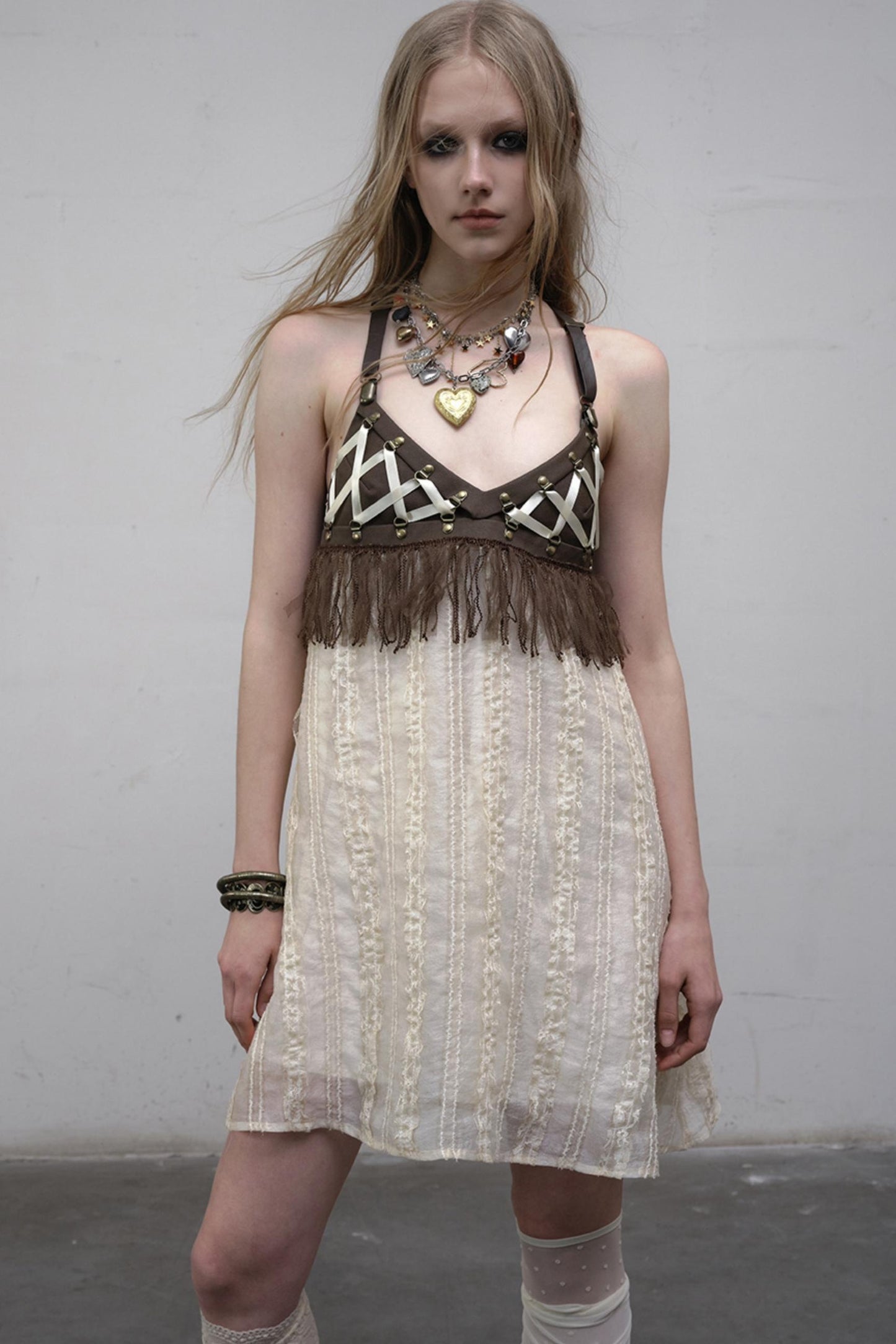 Luxury Halter Leather Dress