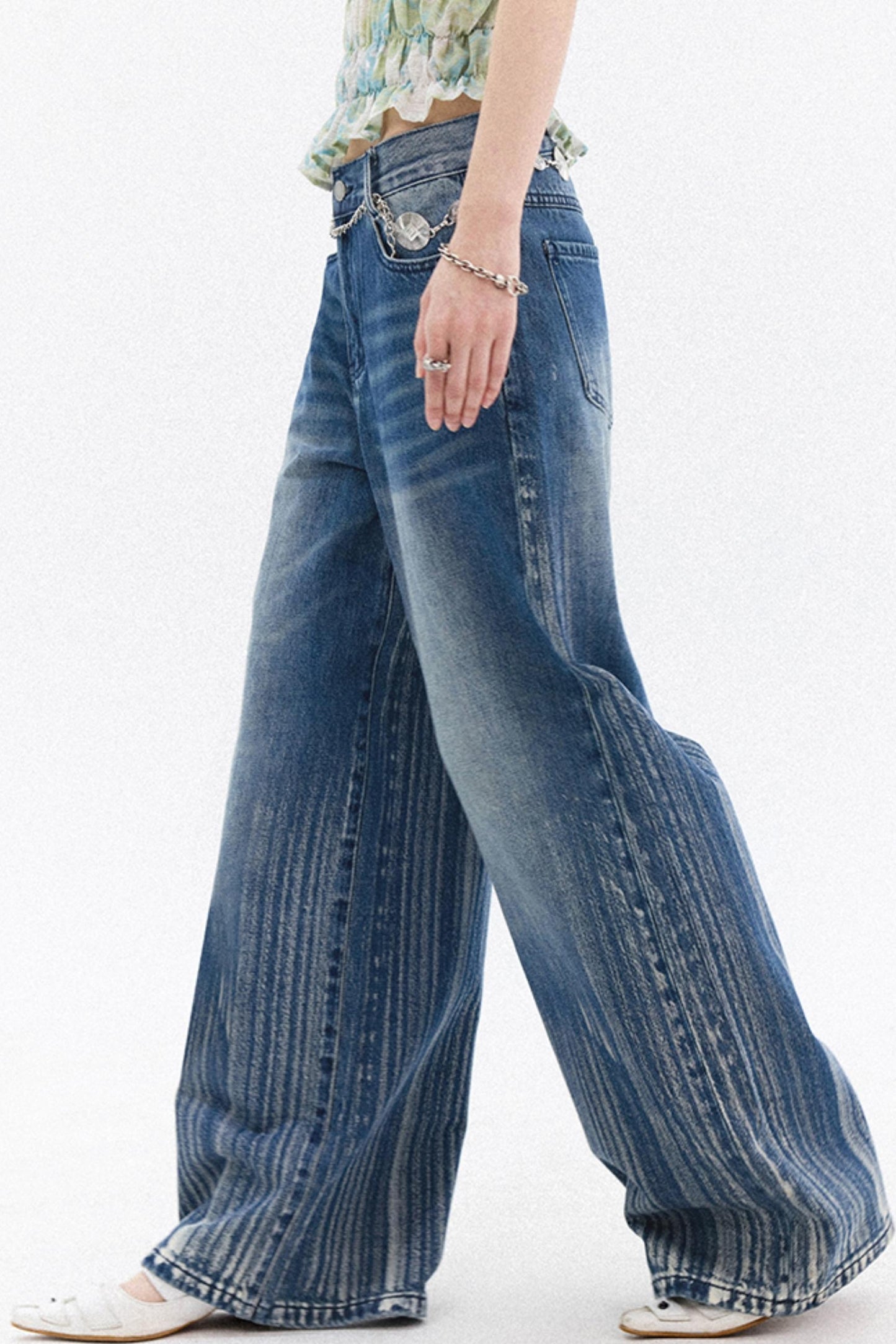 Compass Denim Wide-Leg Pants