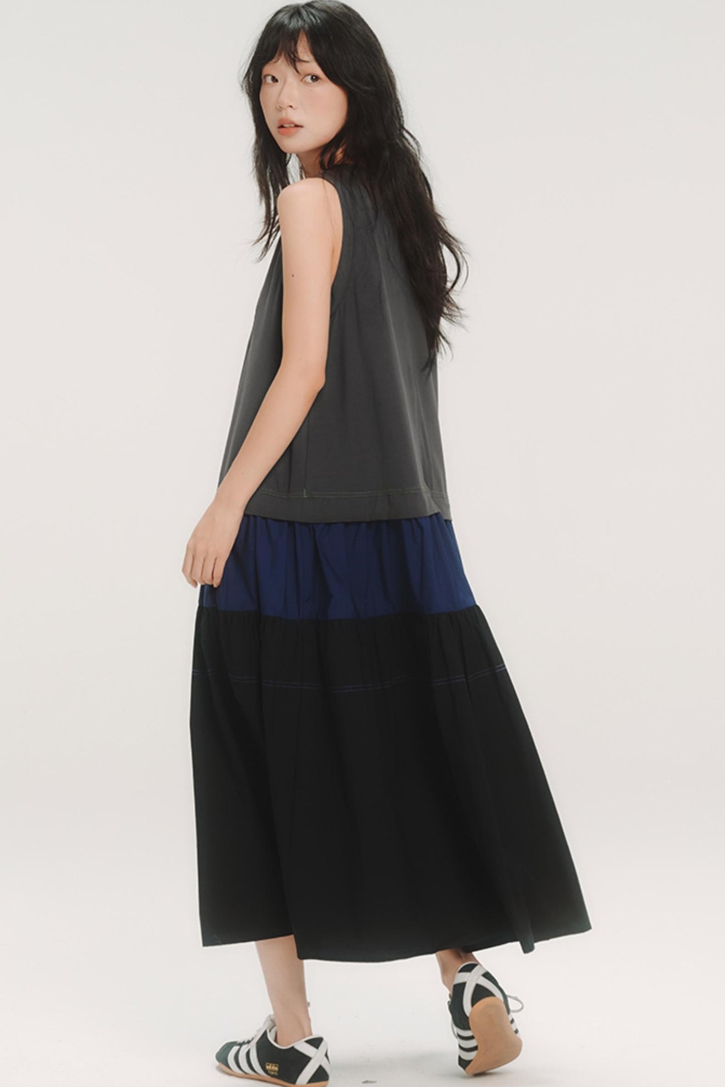 Cherry Applique Long Vest Dress