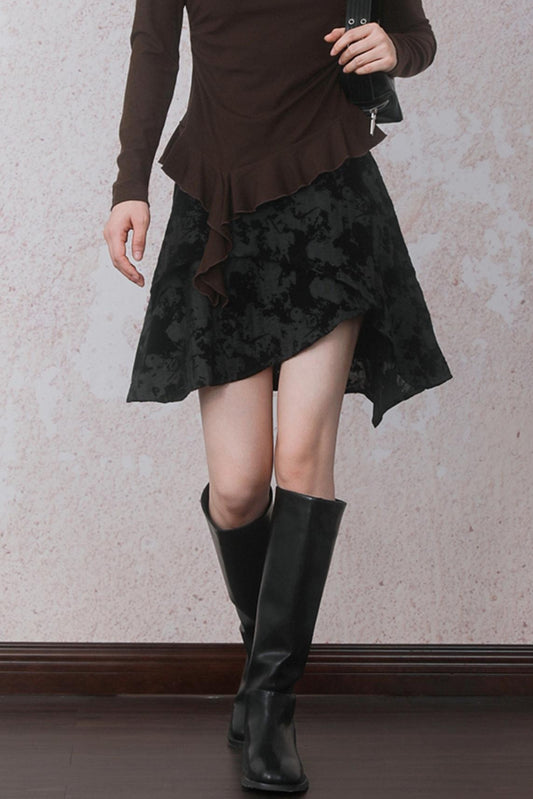 Autumn Staggered Asymmetrical Skirt